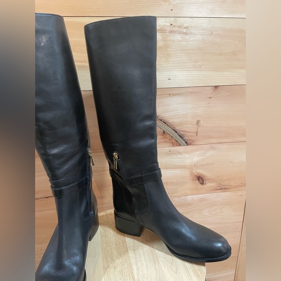 Michel Kors Black Leather Hamilton Riding Boots Size 9.5 - Picture 13 of 17